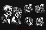 10 Bundle Dark Art Skull Romance, an Illustration by Morspective (Thumbnail 5 of 7)
