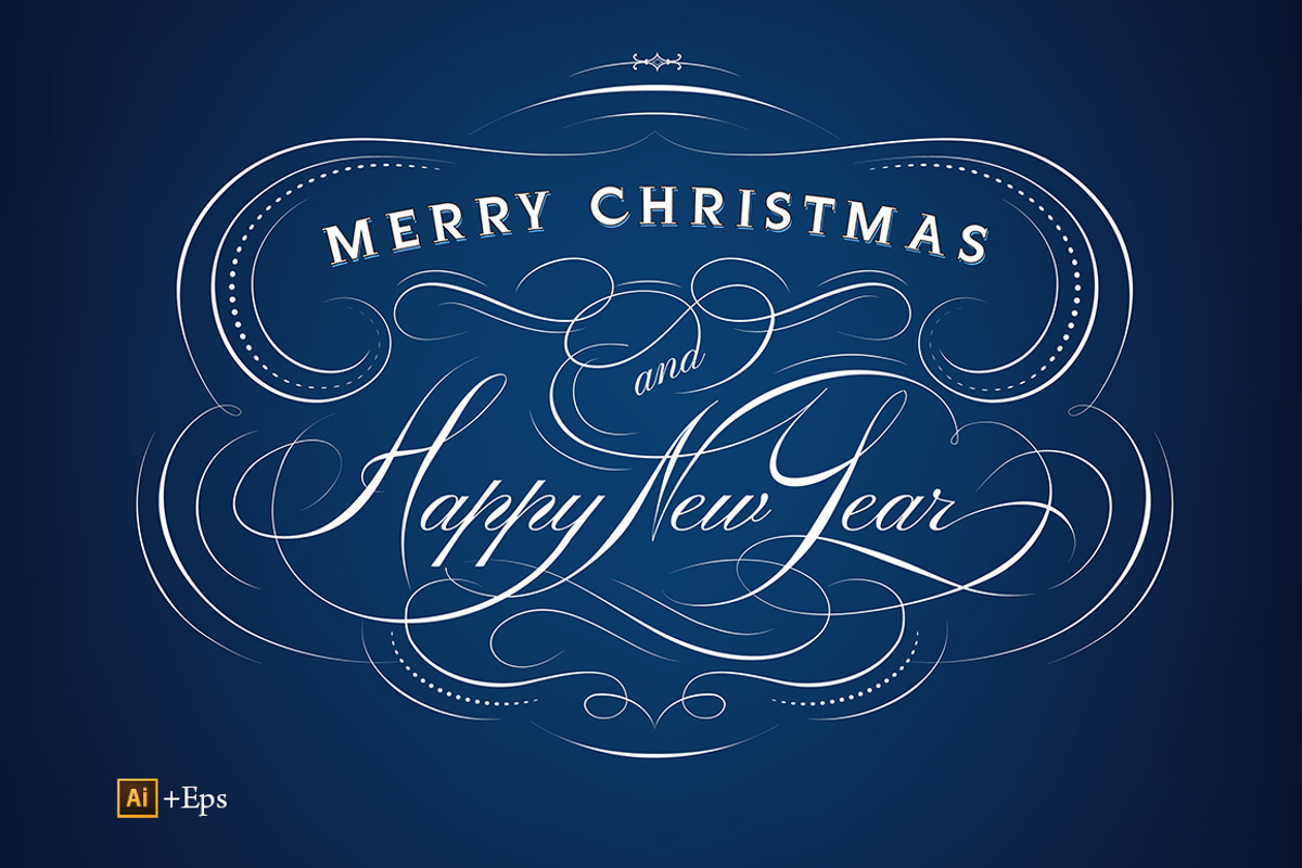 Christmas & New Year Calligraphy, a Decorative Illustration by vatesdesign