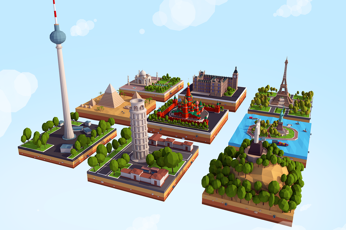 Polygonia World Landmarks Bundle, an Architecture 3D Model by Anton Moek (Photo 3 of 23)