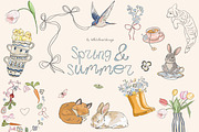 Spring Summer Easter Illustrations, an Object Graphic by whiteheartdesign (Thumbnail 1 of 14)