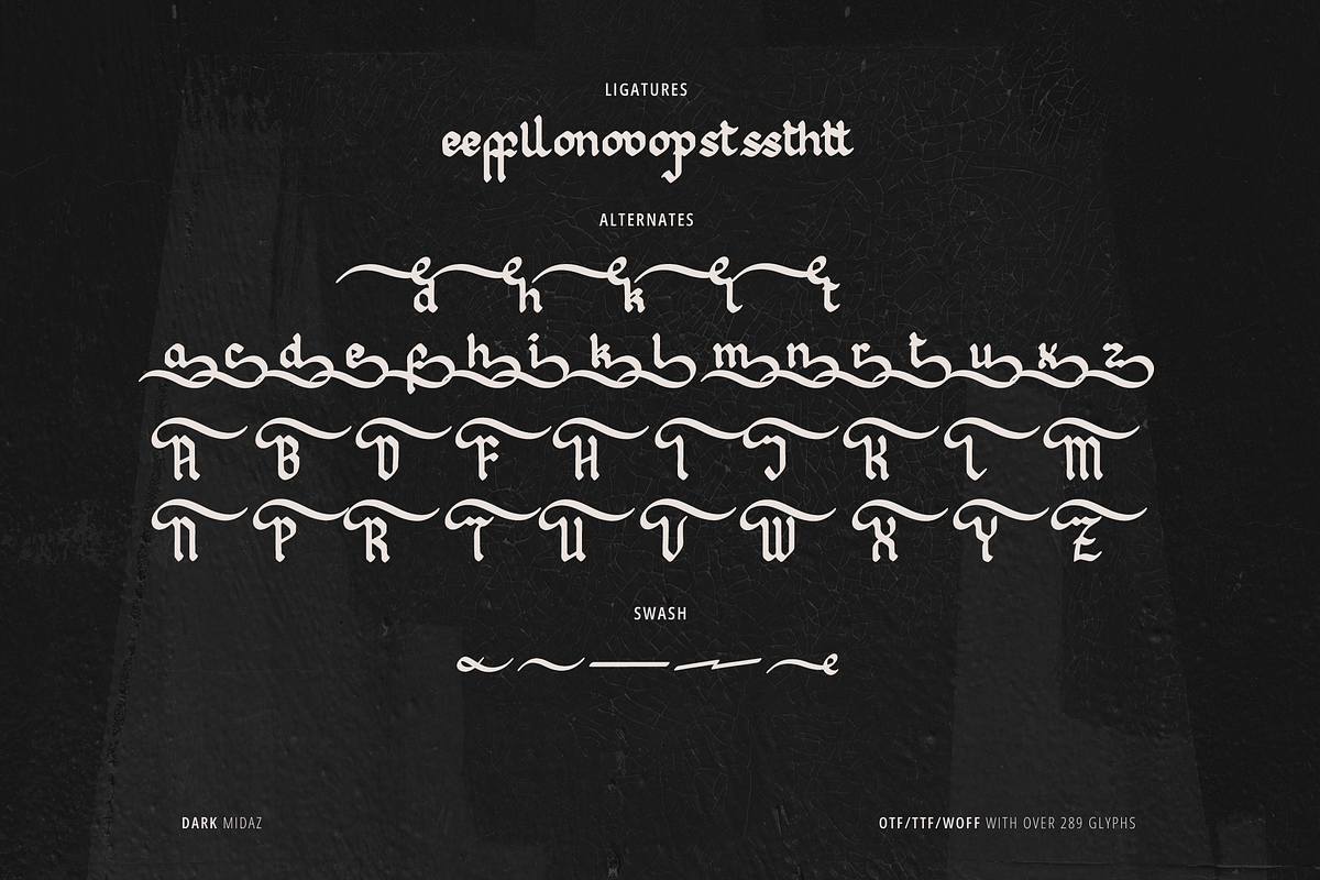 Dark Midaz | Blackletter Typeface, a Blackletter Font by Denustudios (Photo 14 of 15)