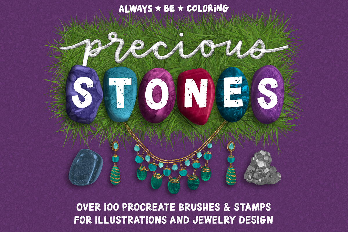 Procreate Precious Stones Brush Set, a Brush Add-On by AlwaysBeColoring (Photo 1 of 10)