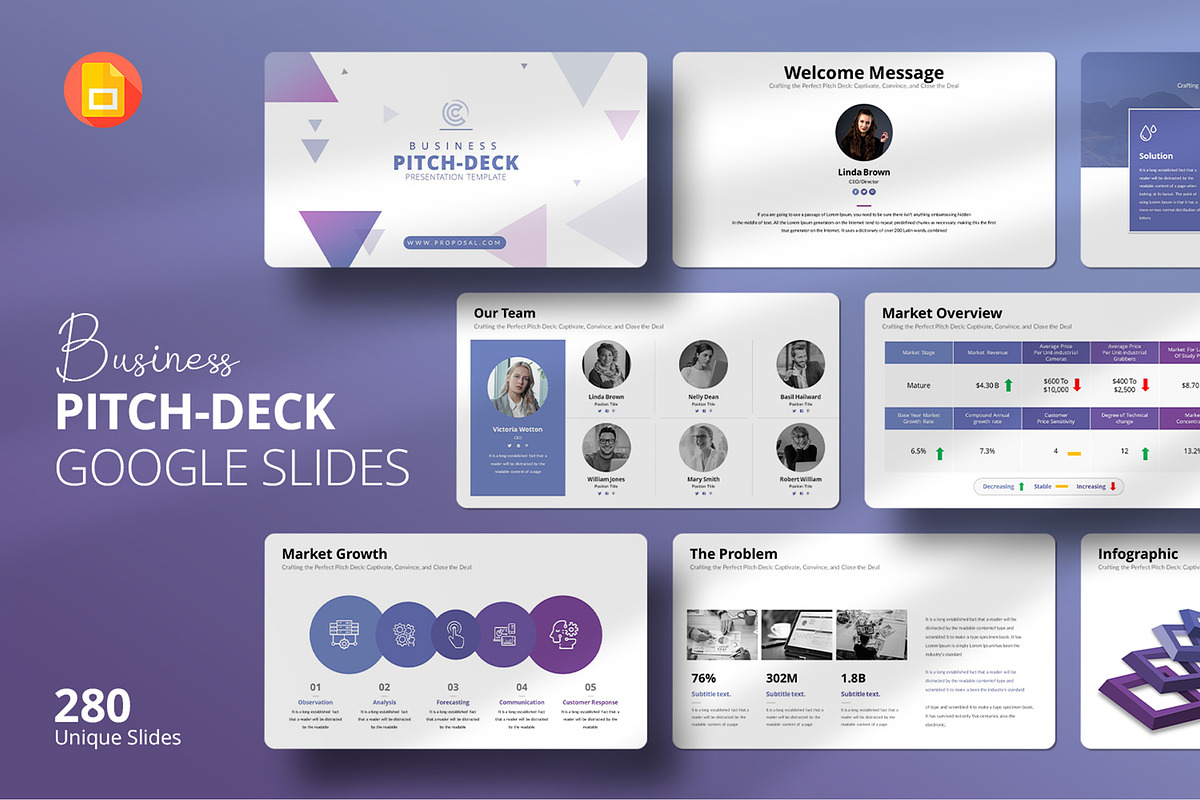Infographic Pitch Deck Google Slides, a Presentation Template by Design Vault (Photo 1 of 12)