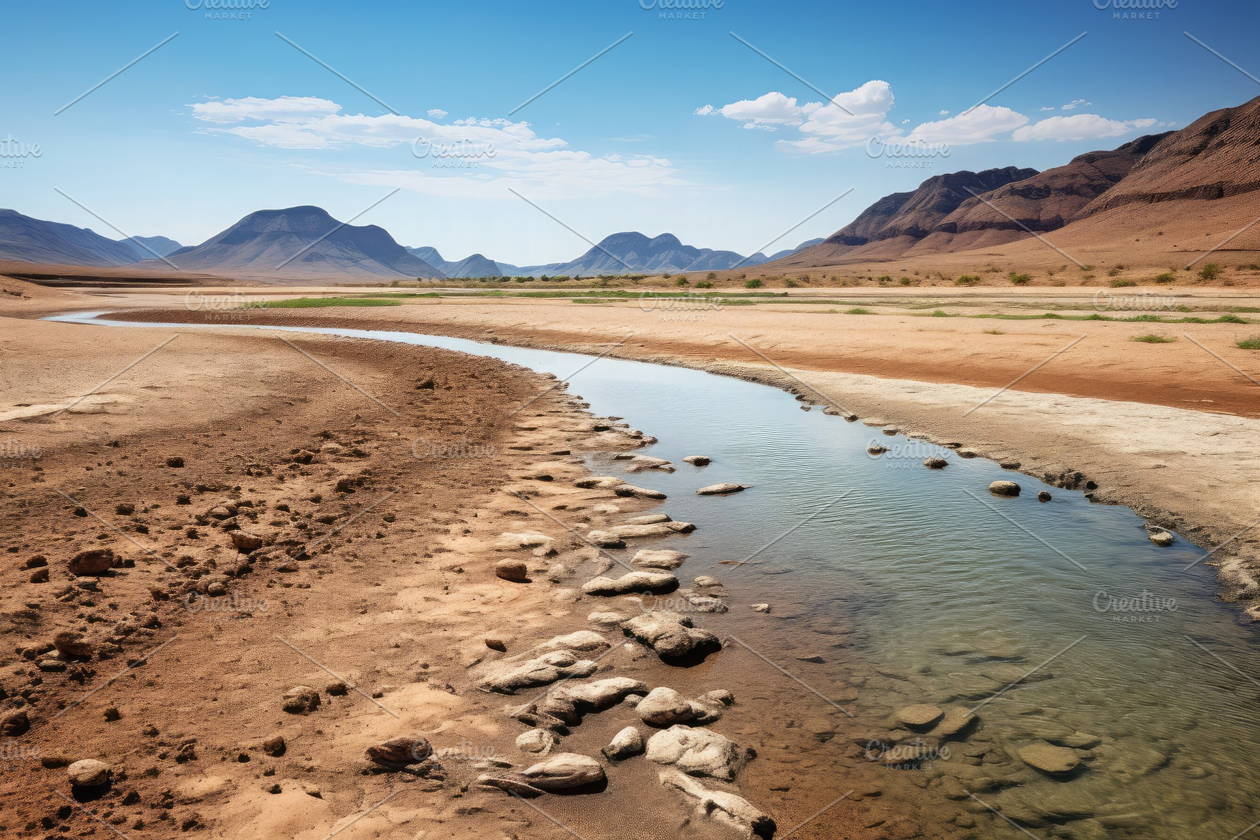 Pure water in the midst of a vast de, a Photo by SaroStock