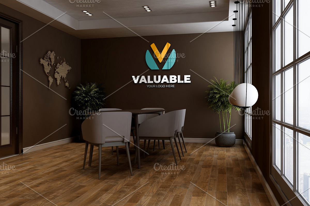 Cafe & Office Scene Wall Logo Mockup, an Advertising Mockup by Ayy (Photo 15 of 18)