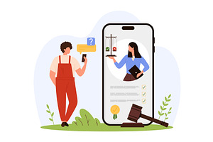Legal advice and support, a Technology Illustration by Flashvector