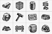 Vintage Construction Art Set, an Object Illustration by Prosymbols (Thumbnail 5 of 8)