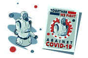 Against Covid-19 - Poster Design, an Illustration by Hellas Fellas Studio (Thumbnail 2 of 2)
