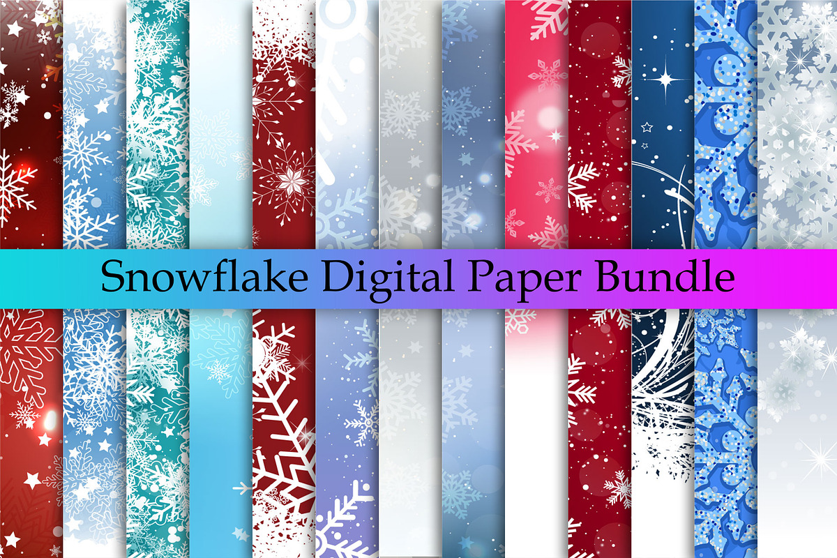 Snowflake Background Bundle, a Decorative Illustration by Digital Studio (Photo 1 of 4)