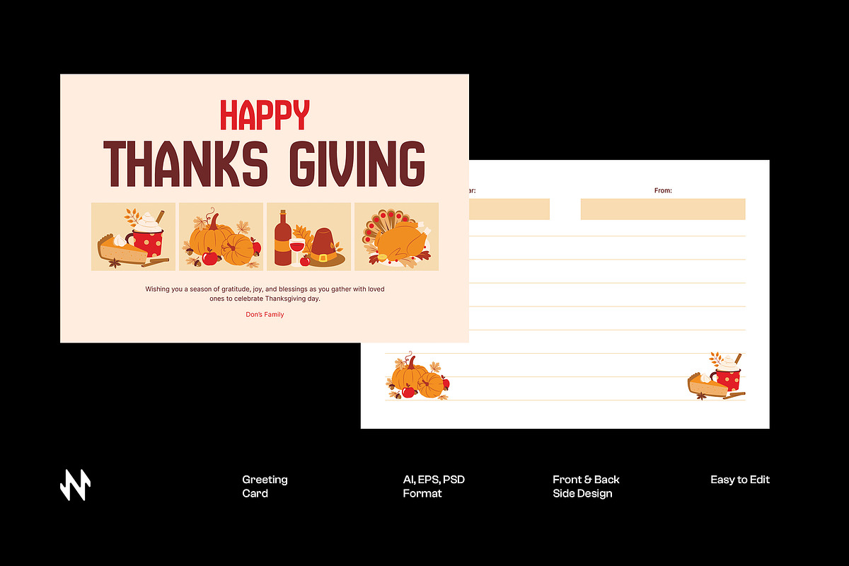Simple Thanksgiving Greeting Card, a Card Template by Neermana (Photo 1 of 4)