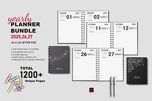 Ultimate Planner Bundle/ Yearly plan, a Stationery Template by Design Zone