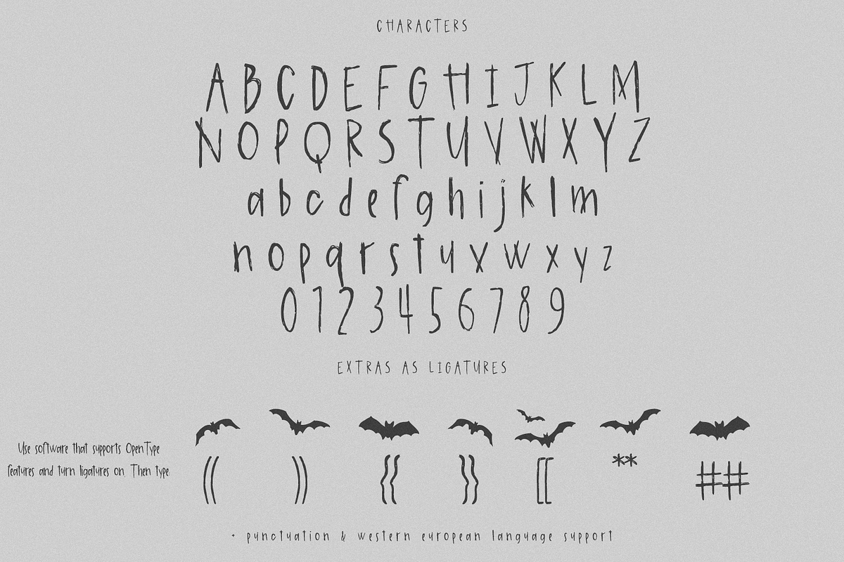 Belfry Sans Font - Bat Font, a Handwritten Font by Beck McCormick (Photo 10 of 10)