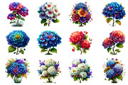 Watercolor Hydrangea Clipart,Spring, an Illustration by Dream Creation (Thumbnail 4 of 4)