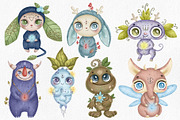 Forest Monsters Clipart, an Illustration by BonbonnyDesigns (Thumbnail 2 of 4)