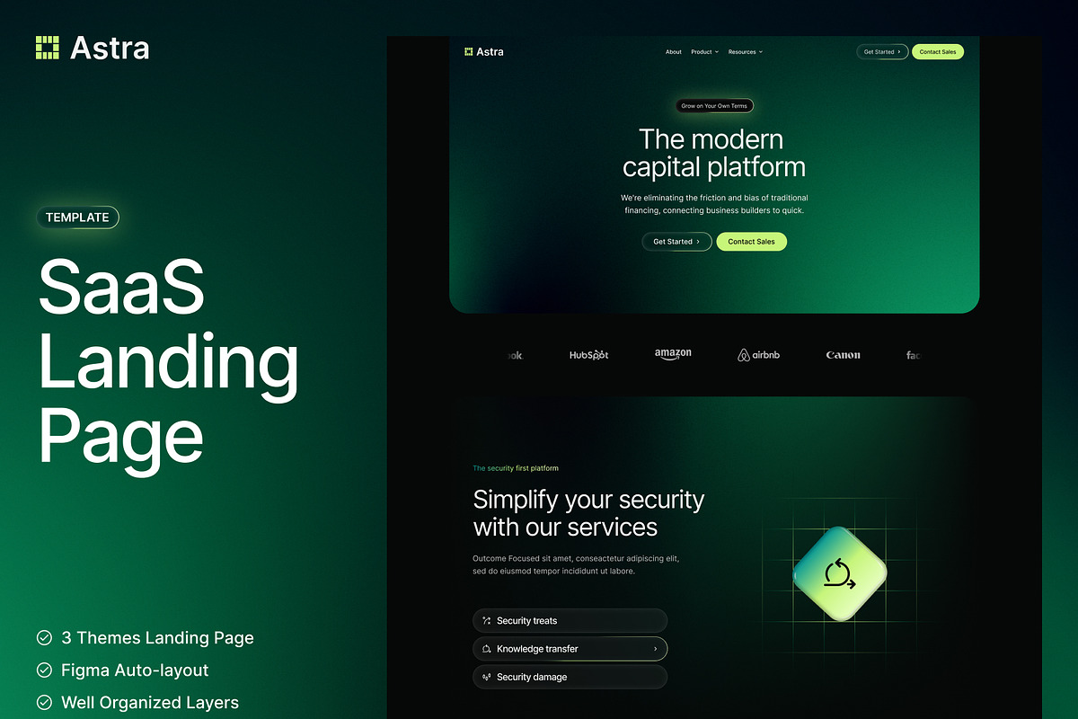 Astra- SaaS Landing Page Template, a Landing Page Template by Base Design Studio (Photo 1 of 4)