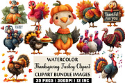 Thanksgiving Turkey Clipart, an Illustration by Craft Nest (Thumbnail 1 of 4)