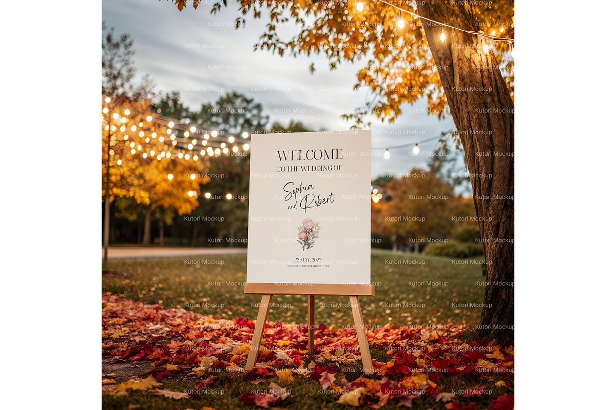 Outdoor Wedding Sign PSD Template, a Product Mockup by MockupWizard (Photo 4 of 5)