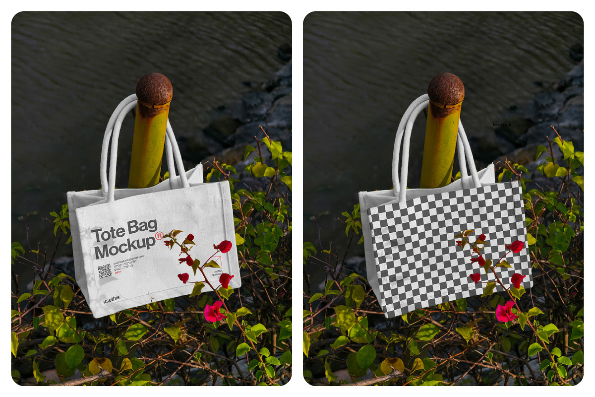 Verdant Tote Bag Mockup Bundle (PSD), a Merchandise Mockup by Usethis Mockup (Photo 6 of 8)