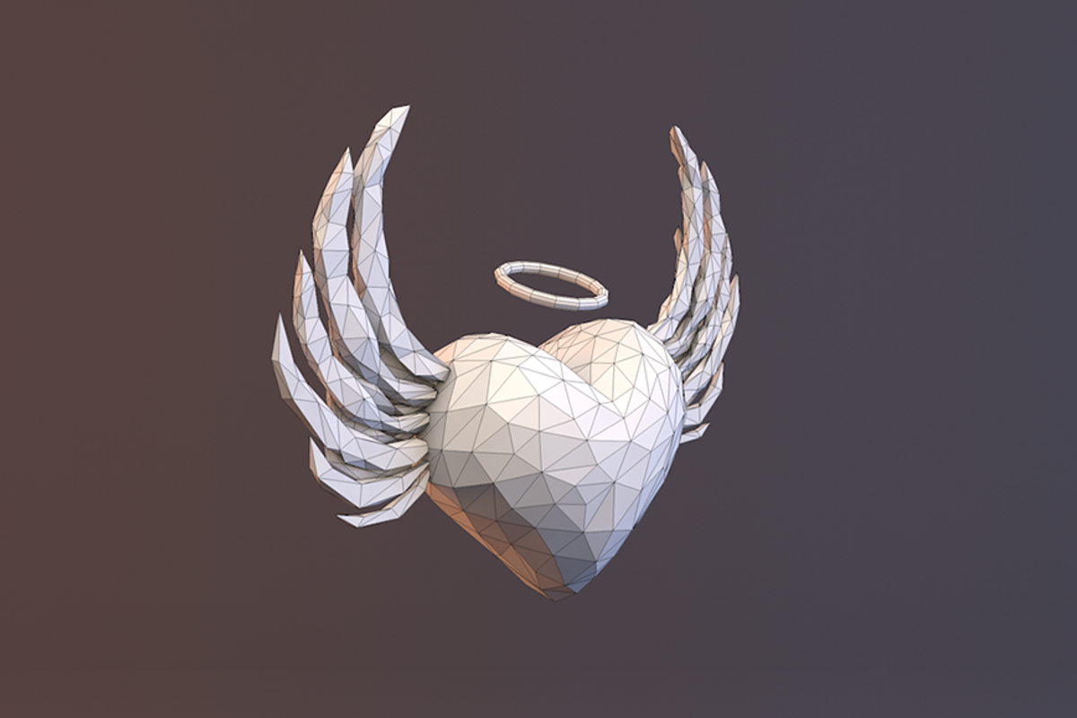 Low Poly Angel Heart, an Object 3D Model by CreativeeArt (Photo 5 of 7)