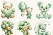 Watercolor Teddy Bear Clipart, an Object Illustration by Design Scotch (Thumbnail 5 of 9)