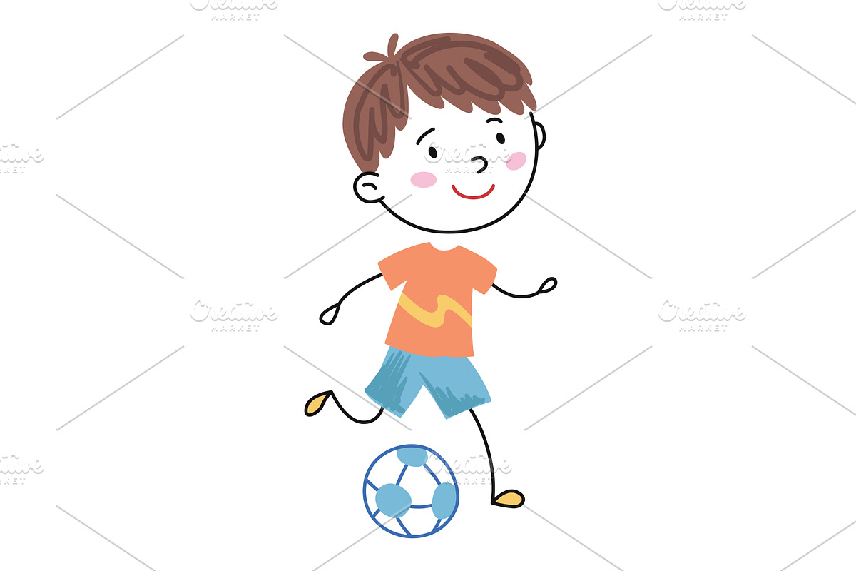 Child engaging in energetic soccer, a Sport Illustration by the8monkey