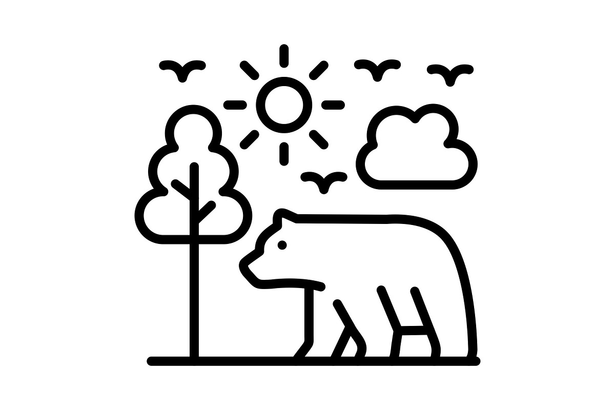 Bear Line Icon, an Icon by Pexelpy