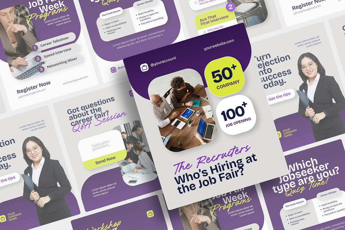 Job Fair Instagram Post Template, a Social Media Template by Pink Bunny Studio (Photo 3 of 3)