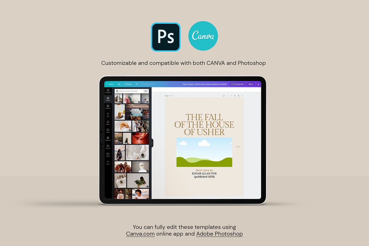 Writers Instagram Carousel Templates, a Social Media Template by September 5th (Photo 3 of 14)