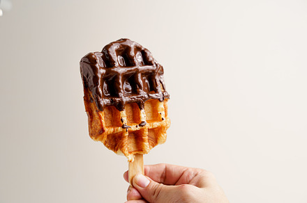 Croissant waffle chocolate dipping