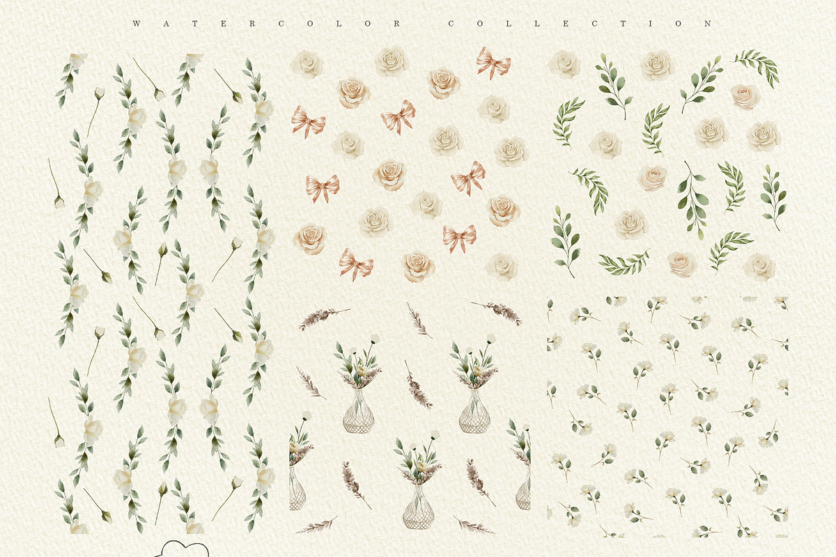 Delicate Flowers & Glass Vases Set, a Decorative Illustration by Sunshine Art (Photo 5 of 13)
