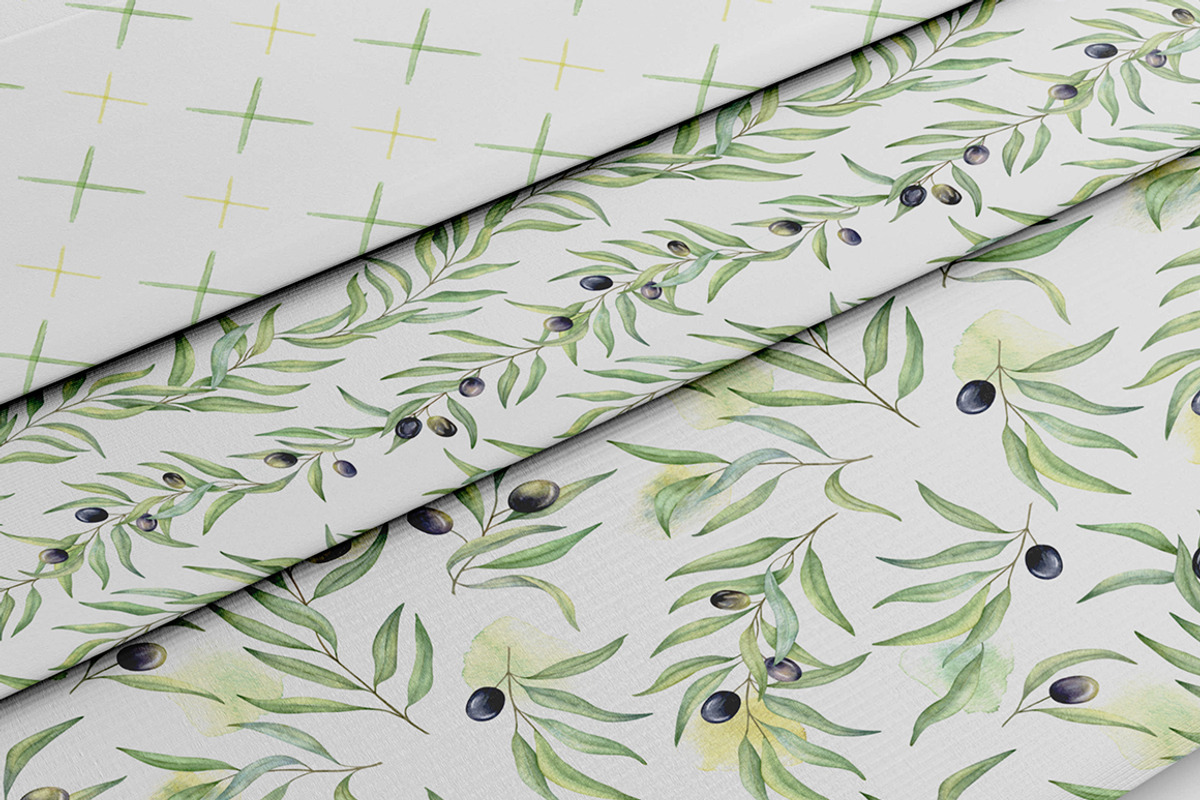 Olive Branches Watercolor Set, a Decorative Illustration by Daryartsy (Photo 8 of 11)