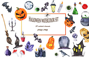Halloween watercolor set