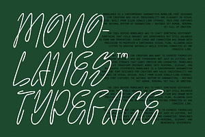MonoLanes - Monoline Script Font, a Script Font by Typeparties