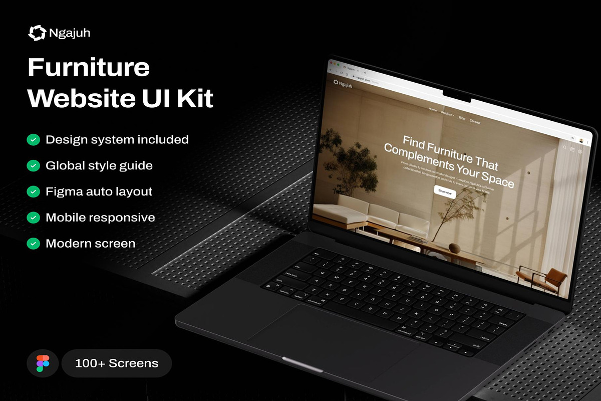 Ngajuh - Furniture Website UI Kit, an UI Kit Template by Creative Perspective (Photo 1 of 8)