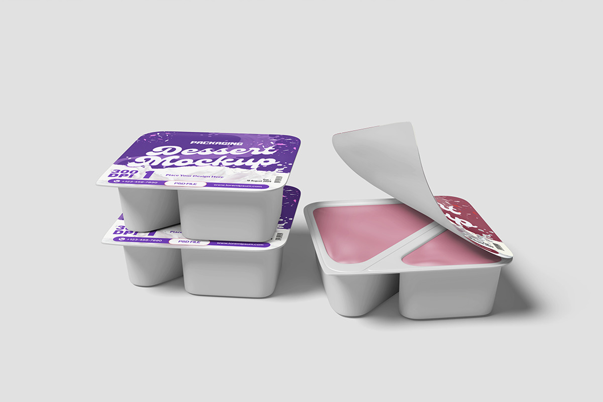 Modern Dessert Packaging Mockup, an Advertising Mockup by bimockup (Photo 5 of 6)