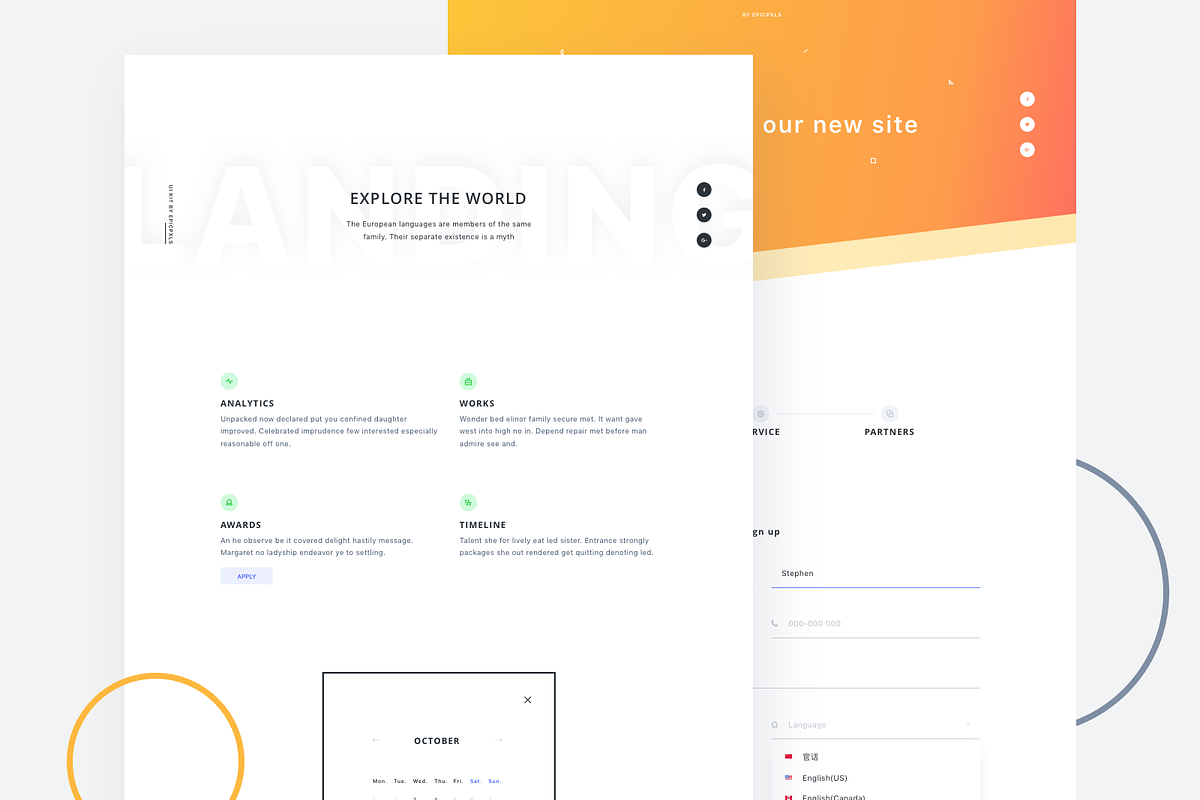 Landing Page Builder UI, an UI Kit Template by EpicShop (Photo 4 of 5)