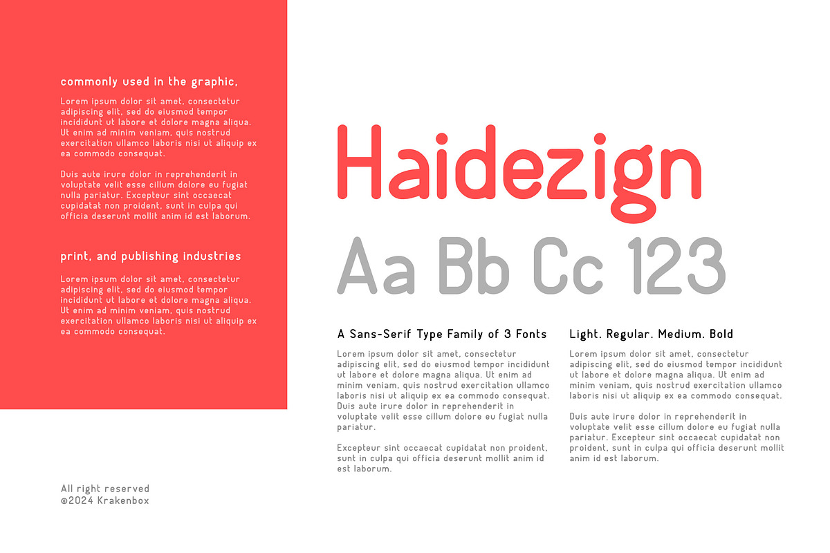 Haidezign Sans Serif, a Sans Serif Font by Krakenbox Studio (Photo 2 of 7)