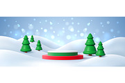 3D Christmas podium pedestal display, a Seasonal Illustration by Buch&Bee (Thumbnail 3 of 3)