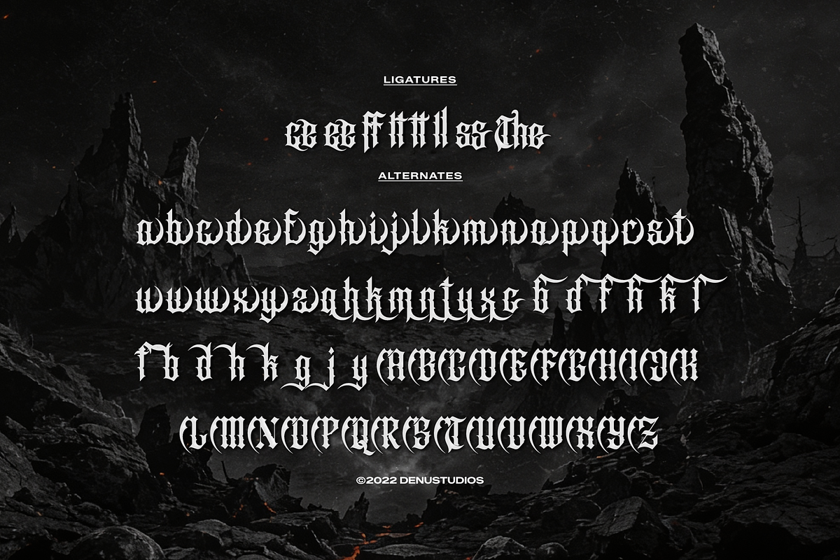 Dork Neytal | Black Metal Font, a Blackletter Font by Denustudios (Photo 12 of 12)