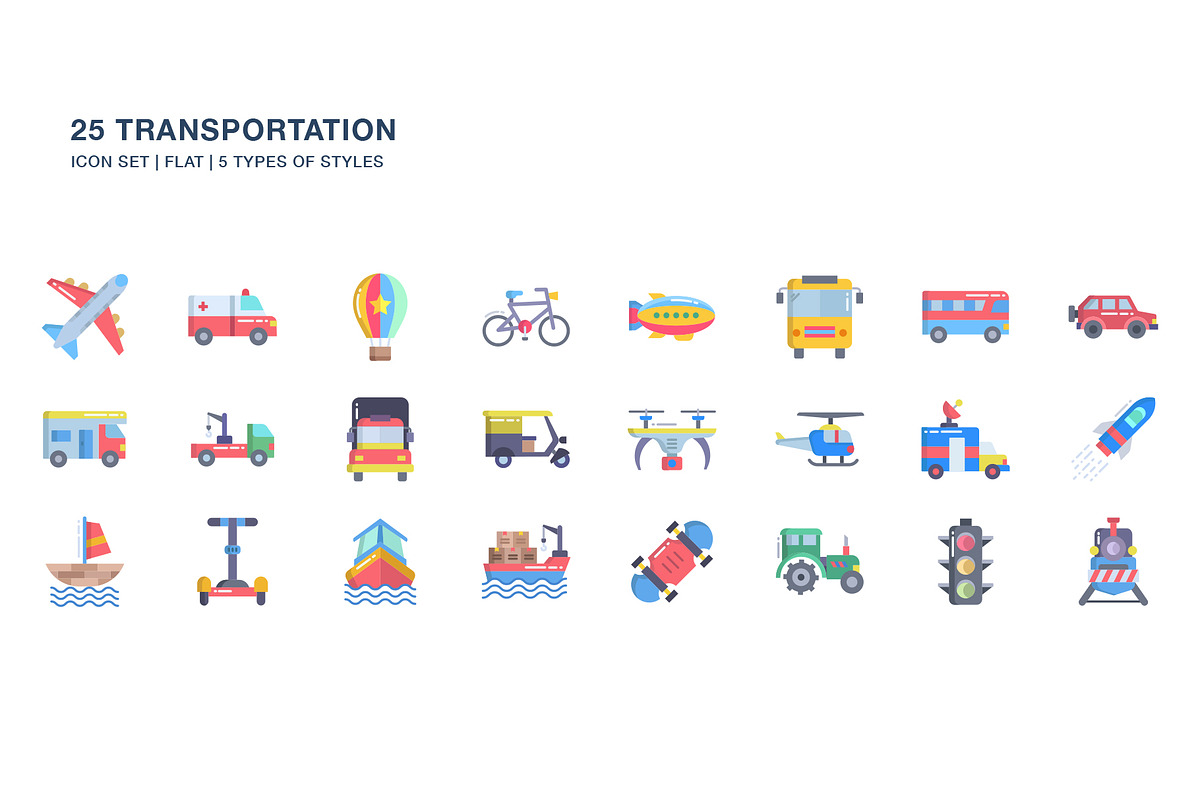 Transportation and Vehicle icon set, an Icon by Icongeek26 (Photo 5 of 6)
