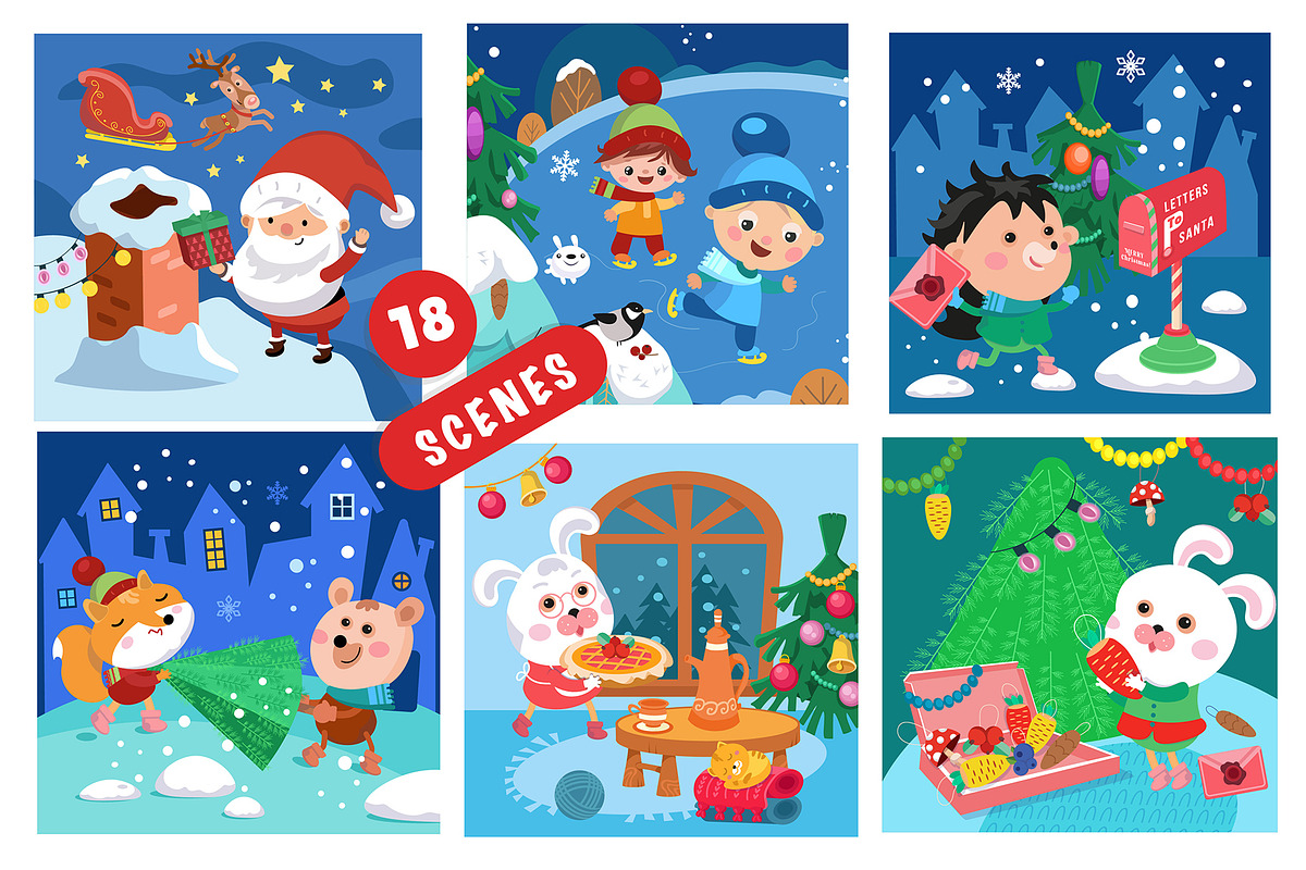 Merry Christmas Collection, an Animal Illustration by ArtyCats (Photo 6 of 9)