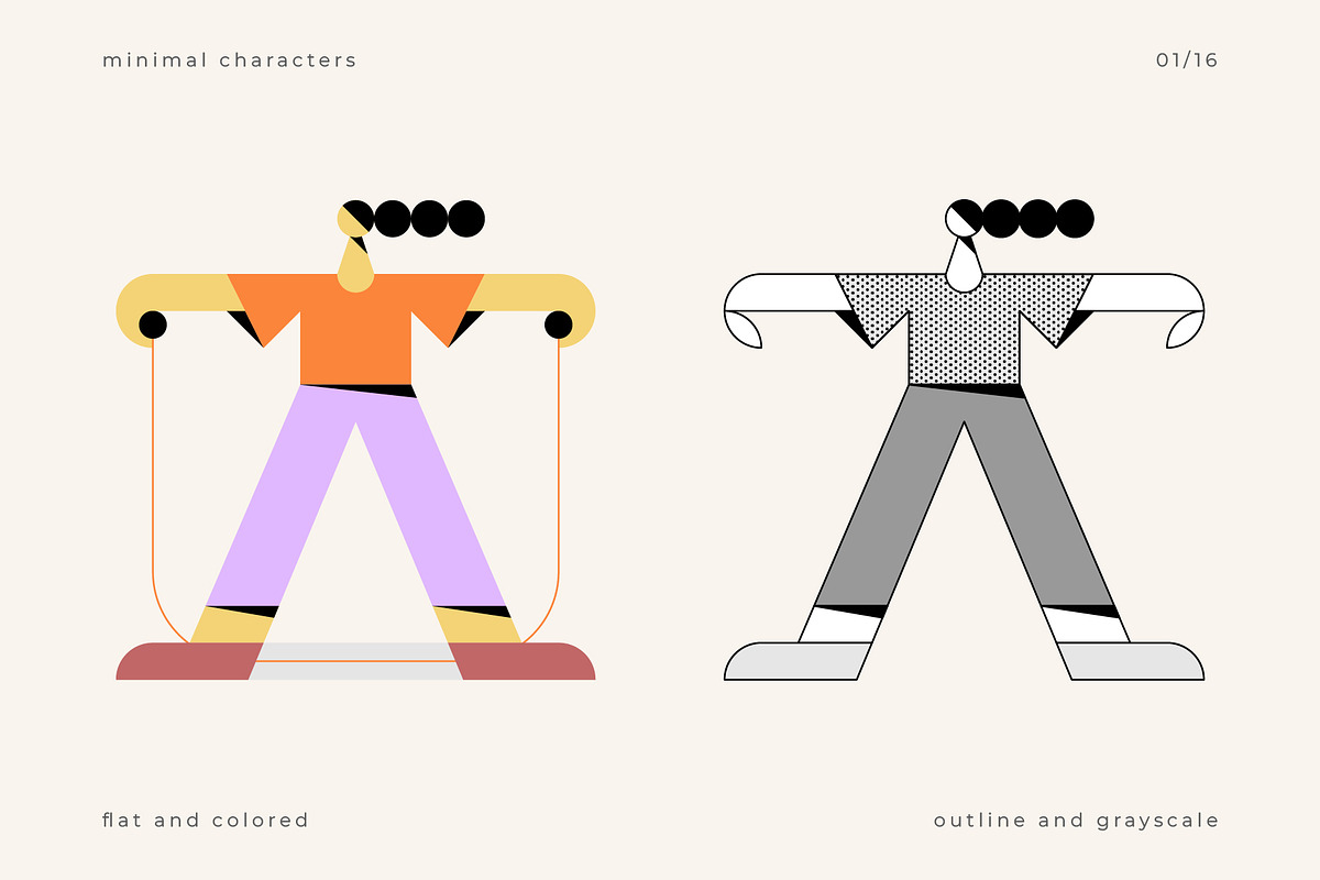 Minimal Character Set, a Person Illustration by Léo Alexandre (Photo 2 of 18)