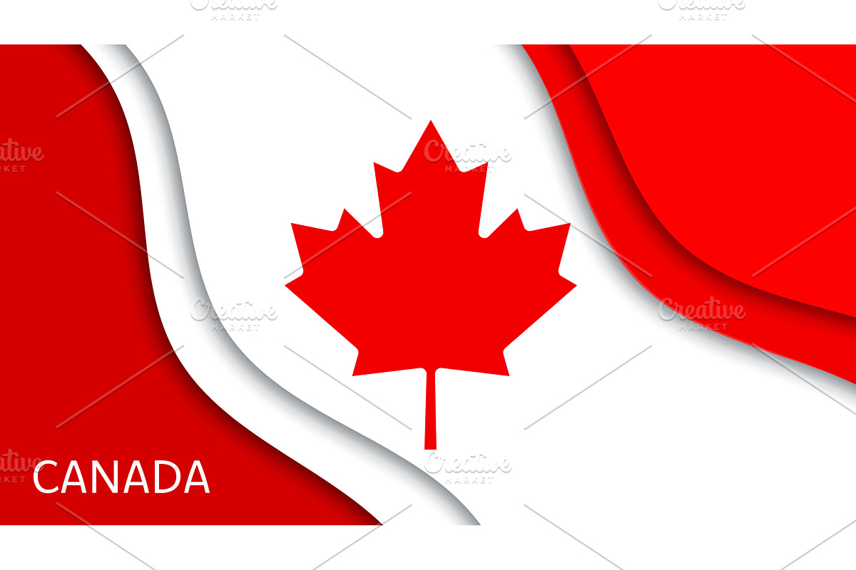 1 July paper cut flag of Canada, an Object Illustration by Vector Tradition