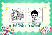 Chibi Printable Coloring Pages, a Person Illustration by ikarifq shop (Thumbnail 5 of 7)