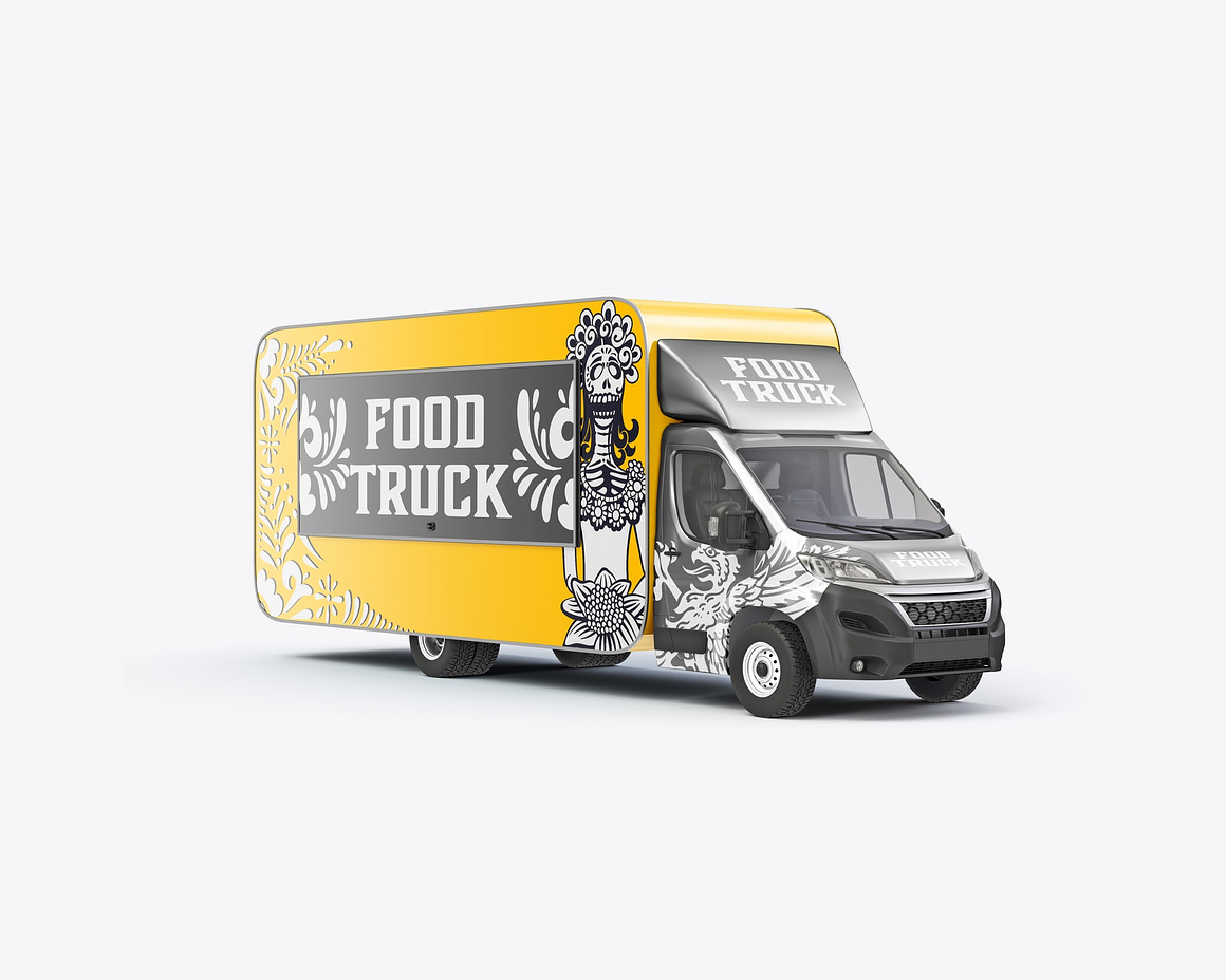 Food Truck Caravan Mockup, a Product Mockup by OneVectorStock (Photo 3 of 16)