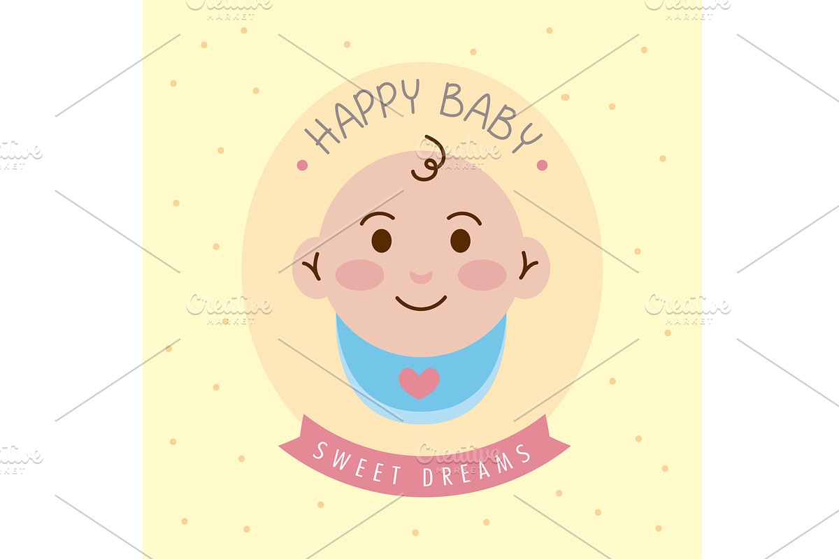 happy baby emblem, an Object Illustration by studiogstock
