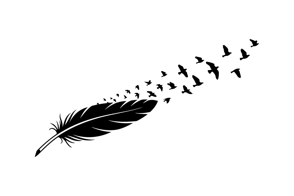 Boho Feather Silhouette Vector, an Object Graphic by jahid234 (Photo 4 of 51)