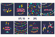 Festa Junina - Designs for postcards, a Decorative Illustration by Popova (Thumbnail 2 of 5)
