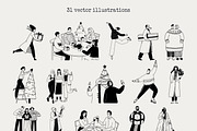 Festive People - vector illustration, a Person Illustration by Valerie (Thumbnail 3 of 7)