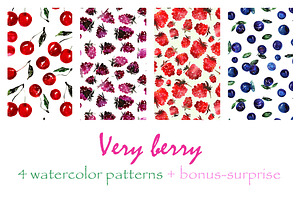 Very Berry Watercolor Patterns